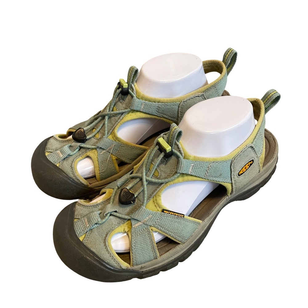 KEEN Newport H2 Sandal Women 9 Green Blue Waterproof Hiking Sport Beach Gorpcore